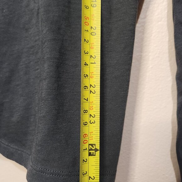 Victoria Sport Dark Gray Long-Sleeve Top Gold Brand Knotted Back Size Medium - Picture 8 of 9